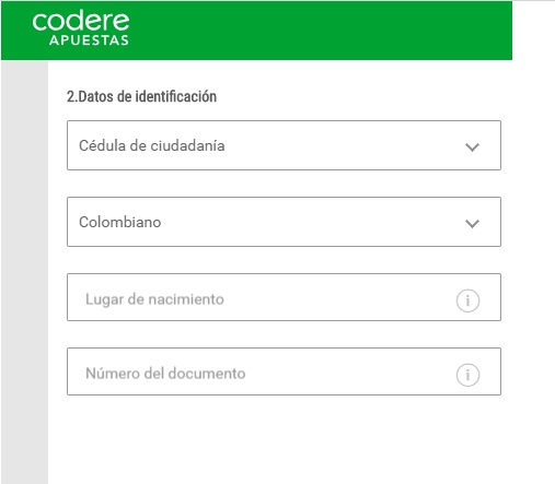 Cómo registrarse en Codere Colombia