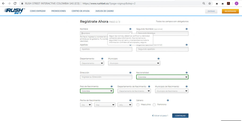 Regístrate en Rushbet Regístrate en Rushbet