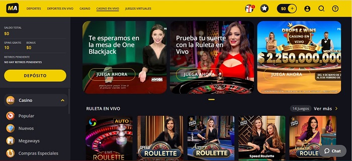 Juego de Megapuesta casino colombia