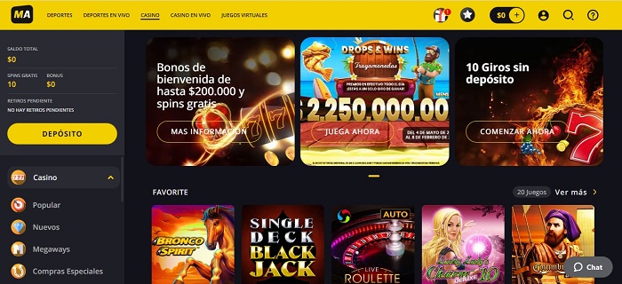 Casino en vivo de Megapuesta Colombia