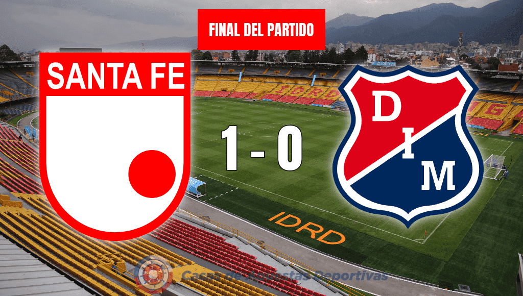 Santa Fe vence 1-0 a Independiente Medellín y escala al tercer puesto de la tabla