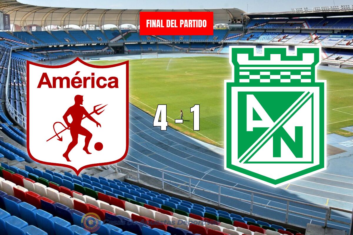 América de Cali 4-1 Atlético Nacional – Los escarlatas golean en el Clásico Popular